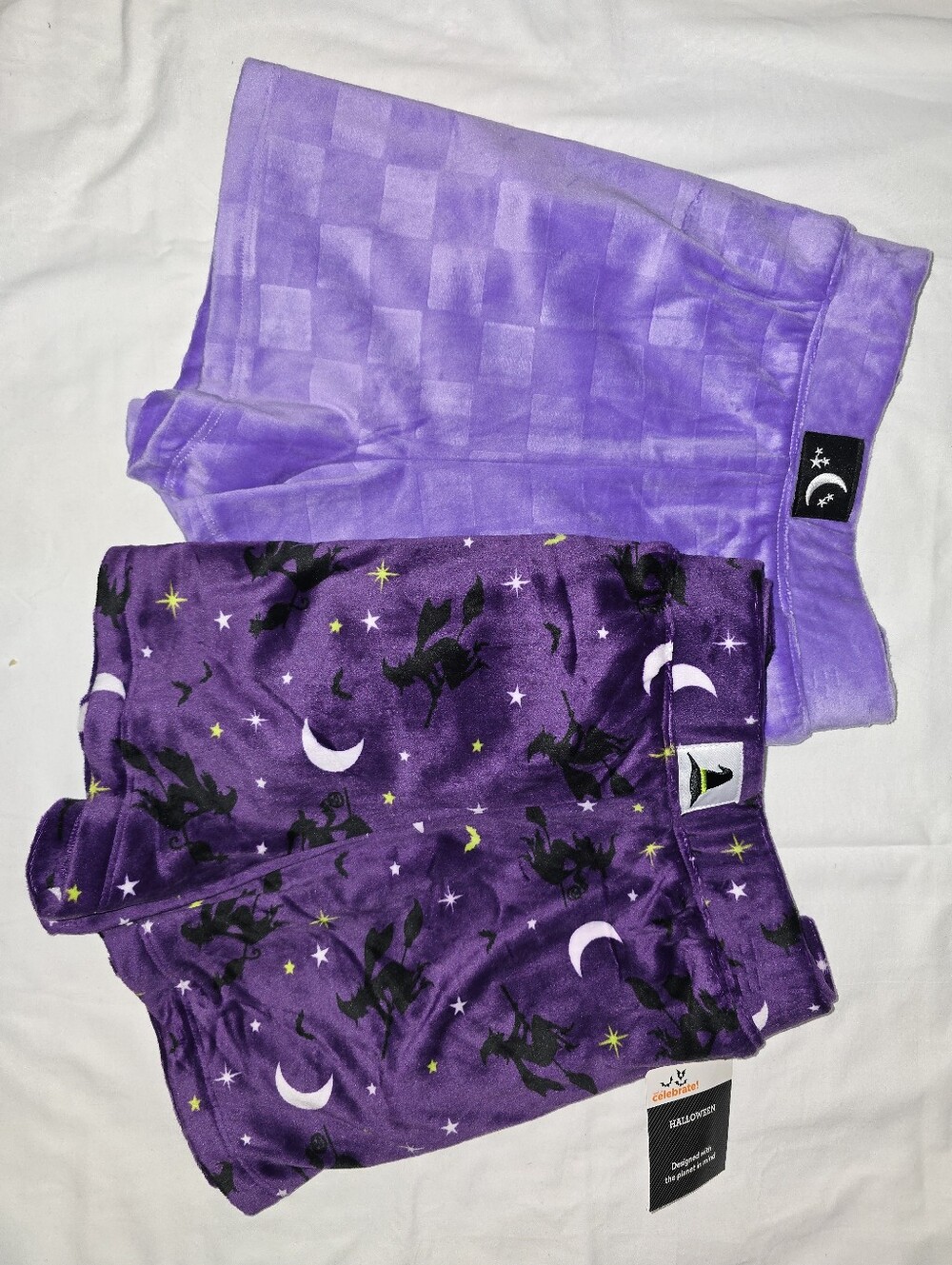 2pk Halloween Soft Velvet Purple Shorts